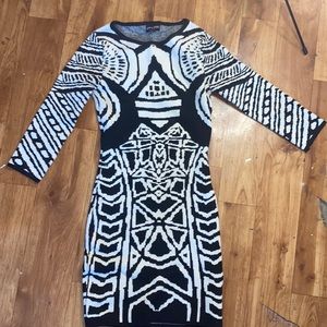 Black and off white dress